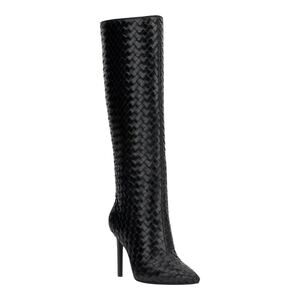 INC Women's Savonia Woven Knee High Boots Black Size 10